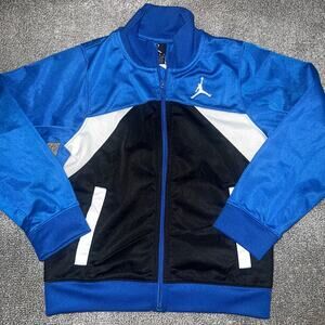 AIR JORDAN JUMPMAN Youth BLUE/WHITE ZIP UP TRACK JACKET SIZE 6